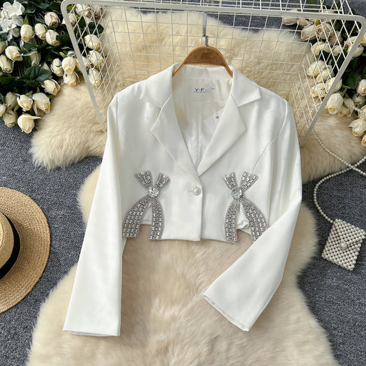 Diamond Bow Decoration Short Jacket