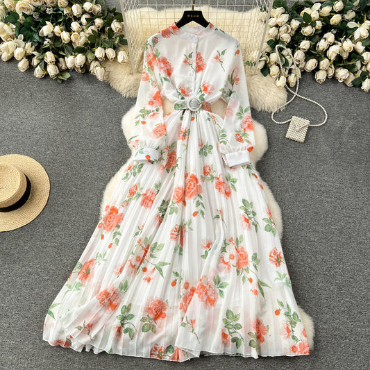 Floral chiffon georgette midi gown