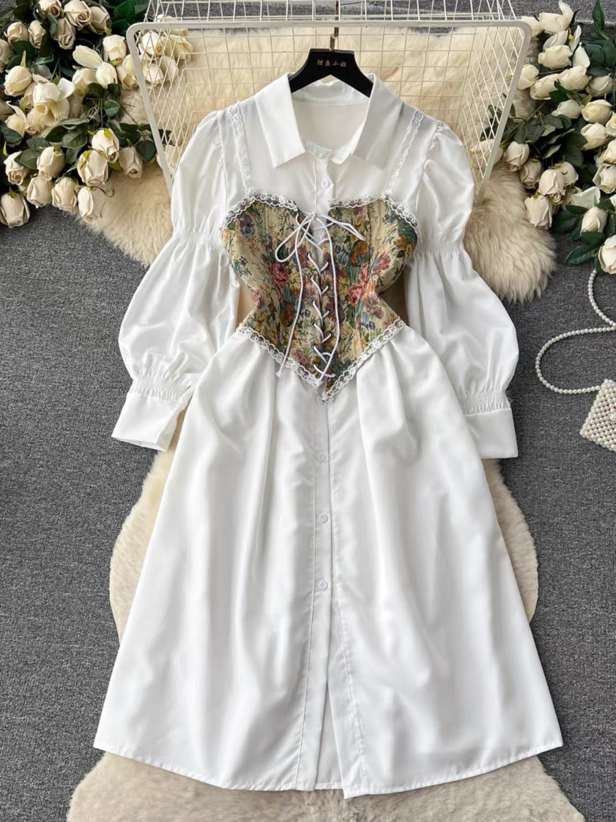 Shirt + vest set dress