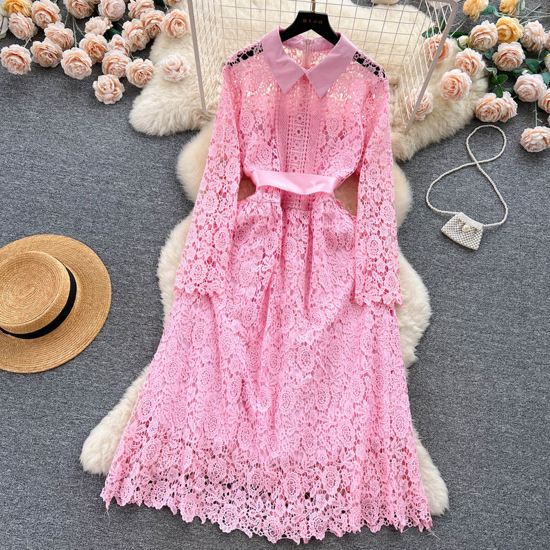 Beautiful lace up bodysuit dress m9803